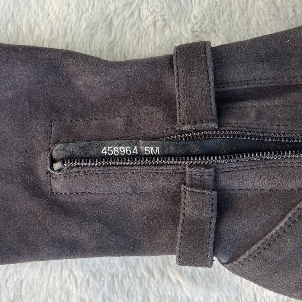 EUC Aquatalia Gray Over the Knee Boots‎ Suede Finish Size 5 Women Leather Heeled - Picture 6 of 10